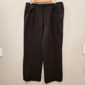 Soft Surroundings NWT Wide Leg Full Length Black Side Zip Pants 14/16